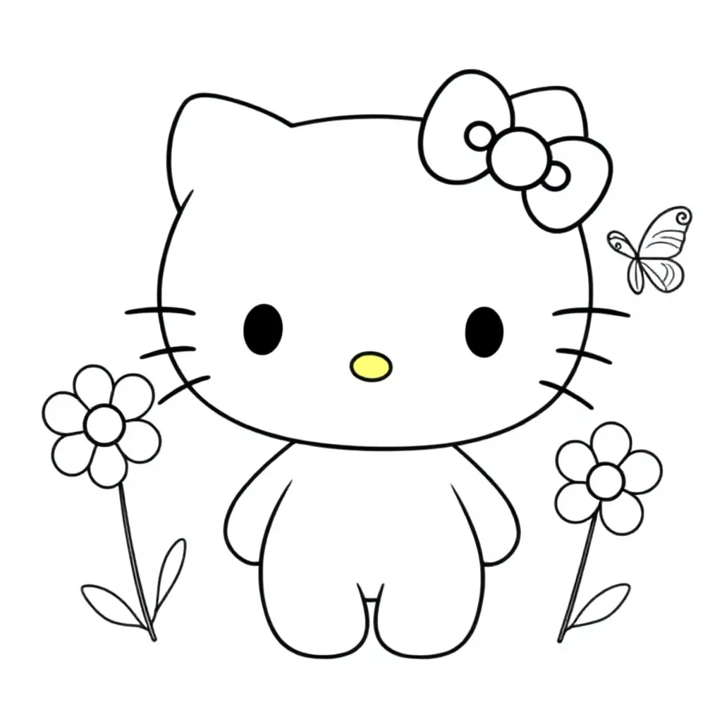 Hello Kitty coloring page for children
