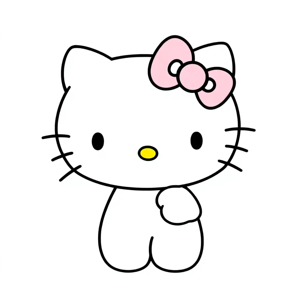 Hello kitty coloring page for children