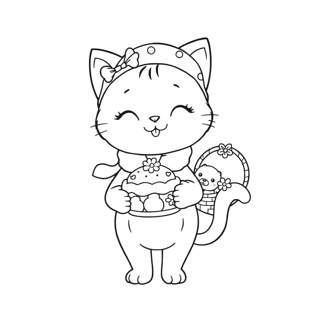 Hello Kitty Schattig Cartoon Kindvriendelijk Creatief coloring page for children