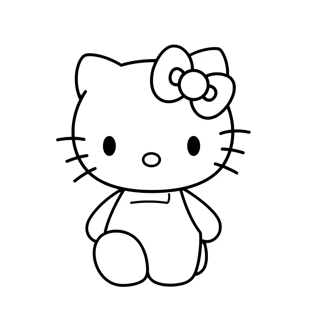 Hello Kitty Schattig Kat coloring page for children