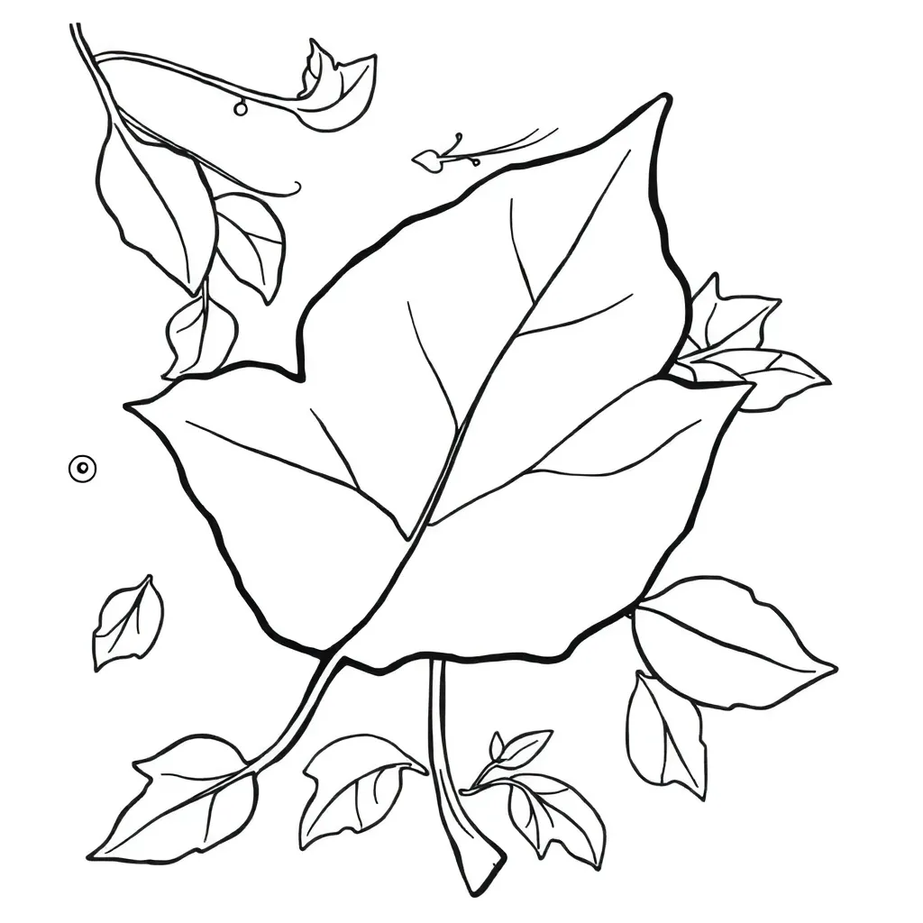 Herfst Blad Natuur Seizoen Creatief coloring page for children