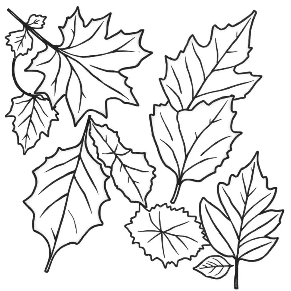 Herfst Bladeren Natuur Seizoen Creatief coloring page for children