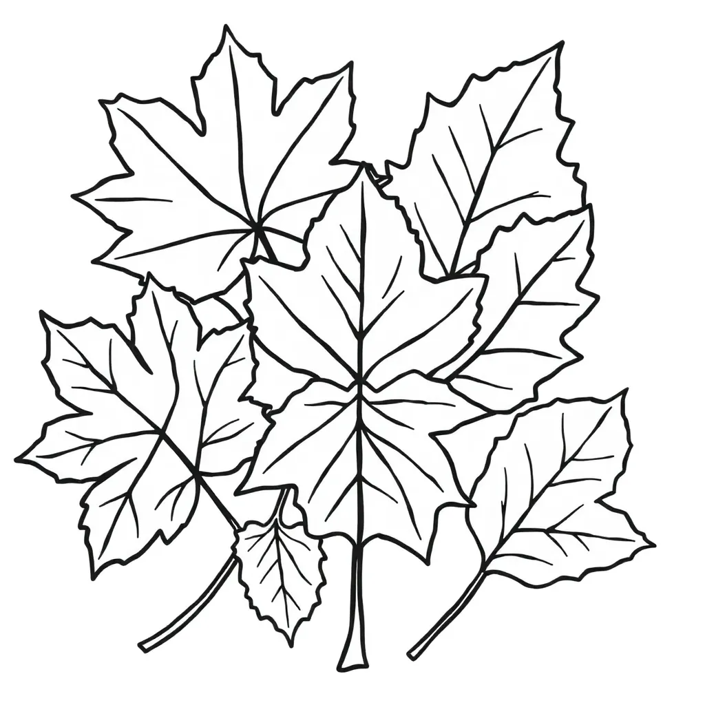 Herfst Bladeren Natuur Seizoen Creatief coloring page for children