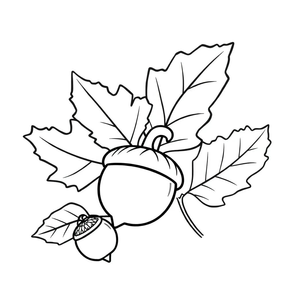 Herfstbladeren Kleurplaat coloring page for children