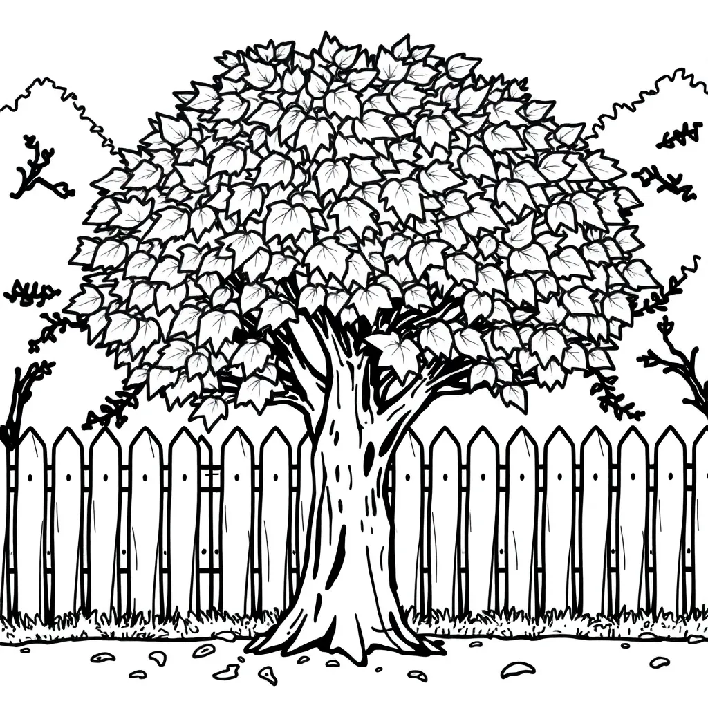 Herfstboom Kleurplaat coloring page for children