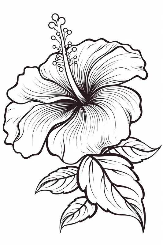 Hibiscusbloem coloring page for children