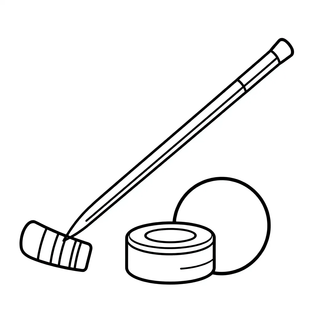 Hockey Sportief Cartoon Kinderen Stick coloring page for children