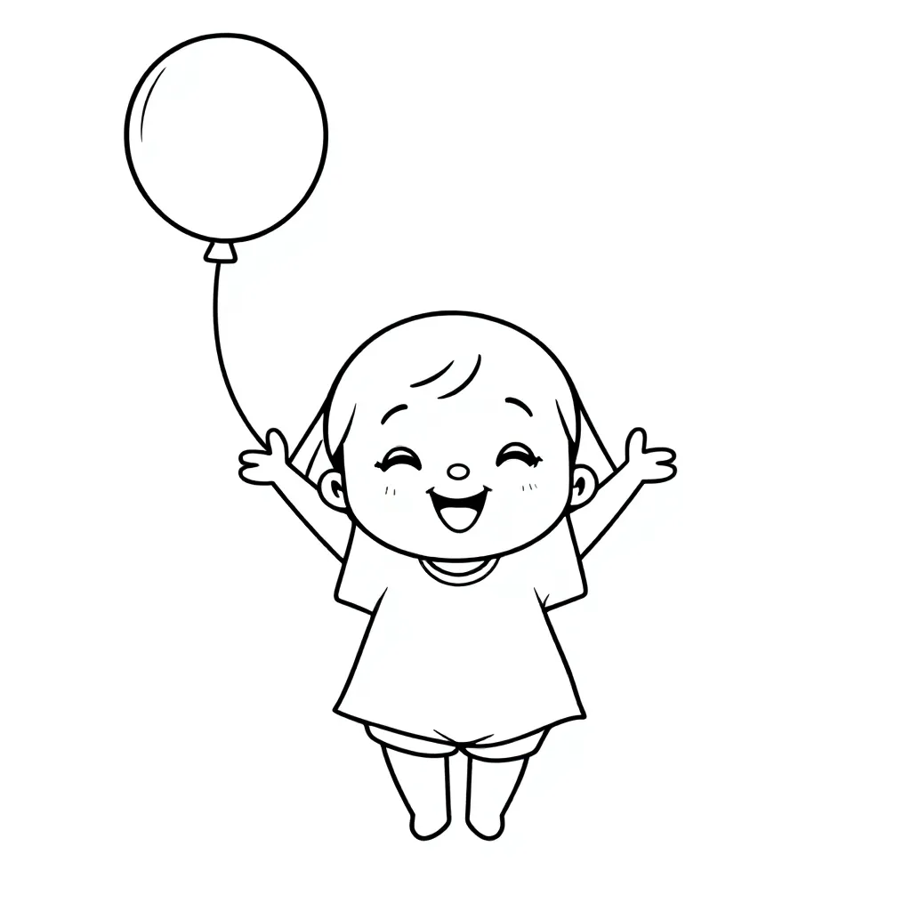 Hoera een meisje kleurplaat voor kinderen