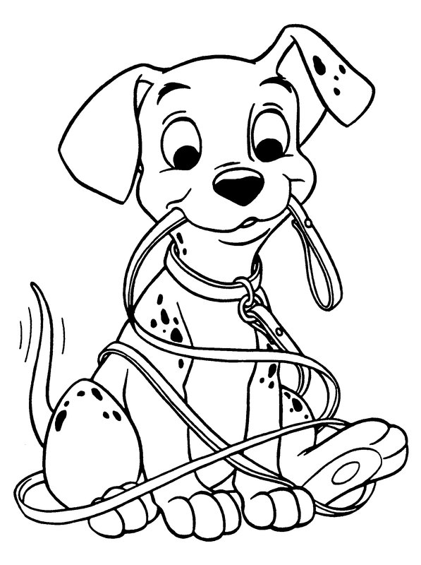 Feuille de coloriage Chien Dalmatien Chiot