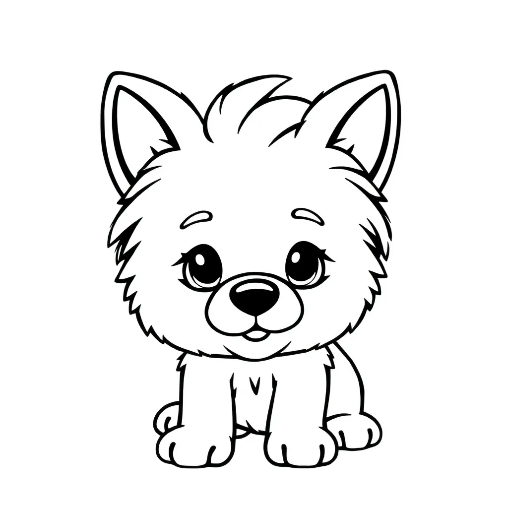 Feuille de coloriage gratuite Chien Animal de compagnie Fidèle Adorable Jouet Feuille de coloriage pour les enfants