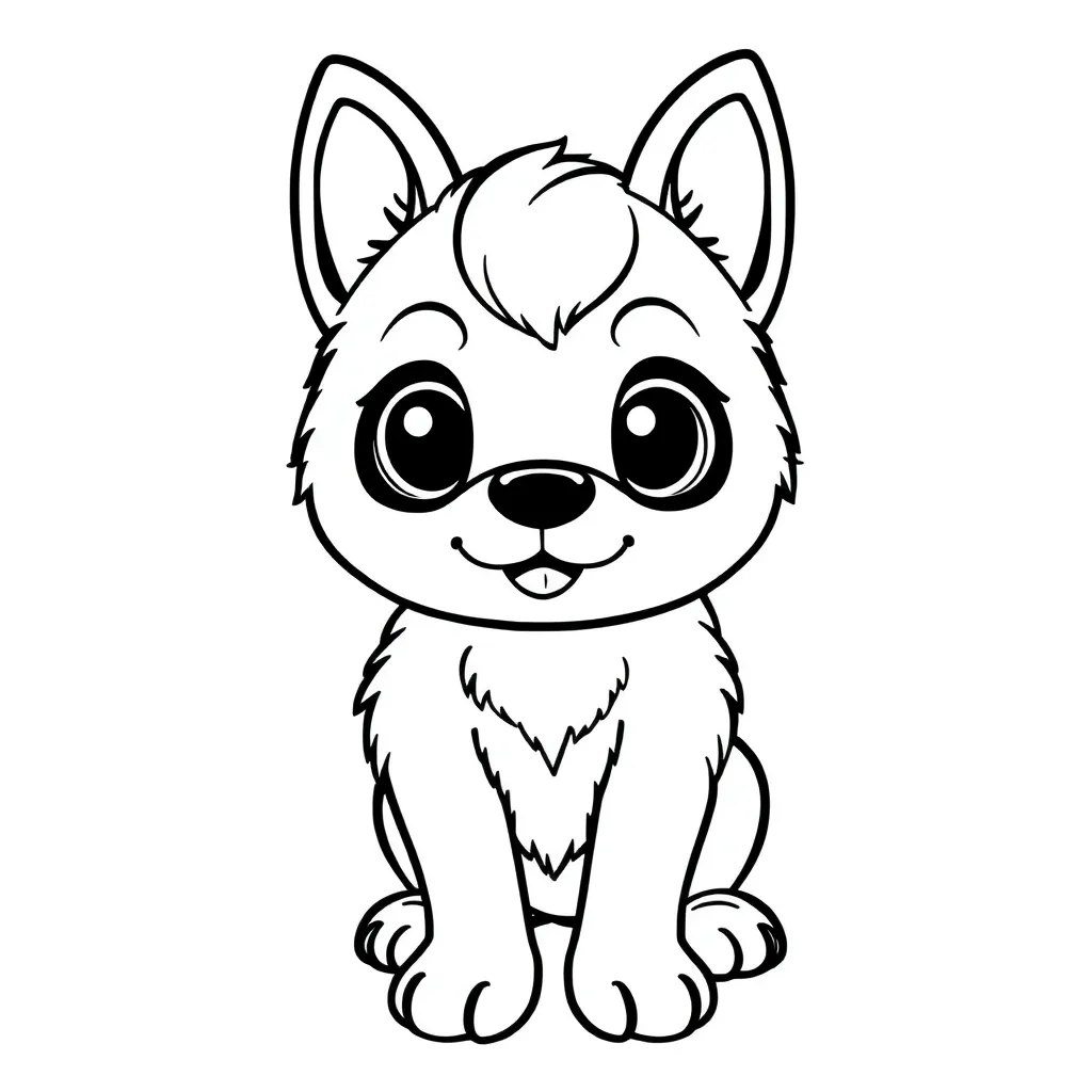 Feuille de coloriage gratuite Chien Animal de compagnie Fidèle Adorable Jouet Feuille de coloriage pour les enfants