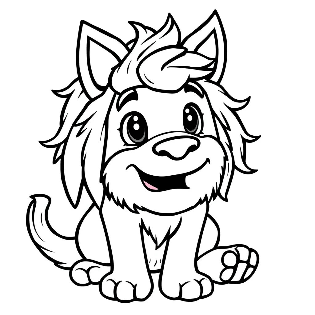 Hond Huisdier Trouw Schattig Speels coloring page for children