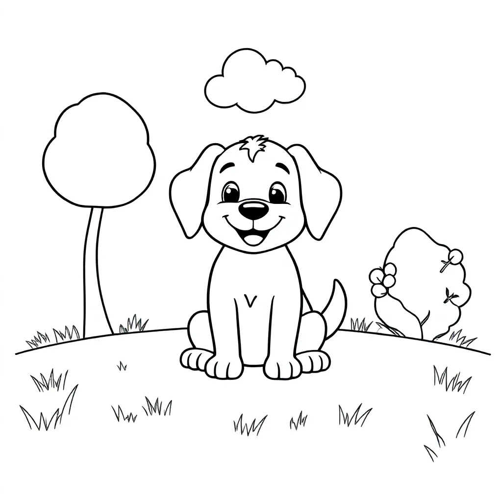 hond kleurplaat voor kinderen