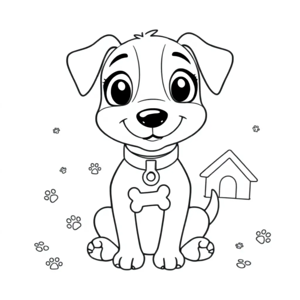 Feuille de coloriage gratuite Chien Feuille de coloriage pour Enfants