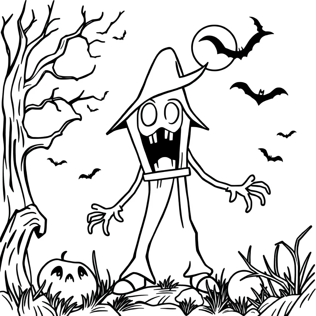 Horror Monsters Griezelig Donker Eng coloring page for children