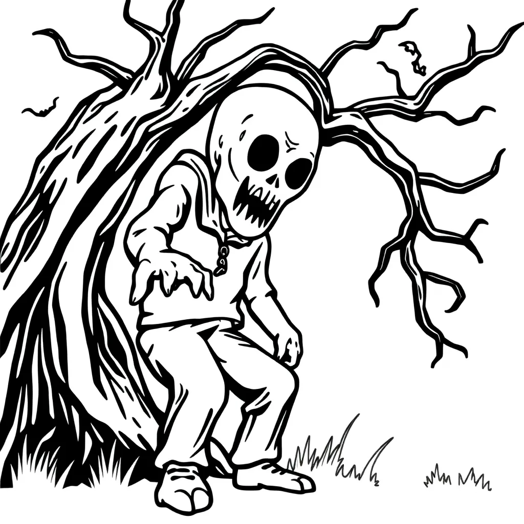 Horror Monsters Griezelig Donker Eng coloring page for children