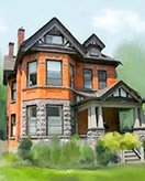 Houses coloring page for children