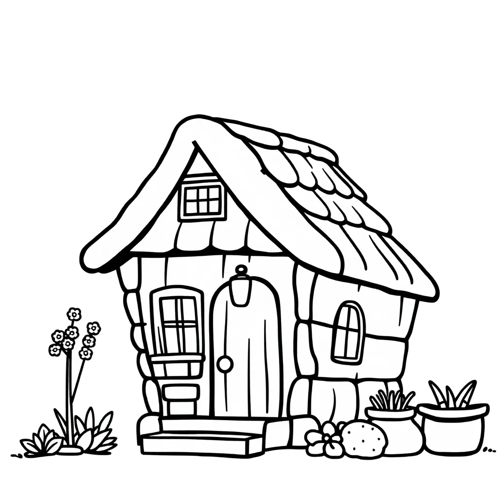 Huis Tuin Wonen Architectuur Landelijk coloring page for children