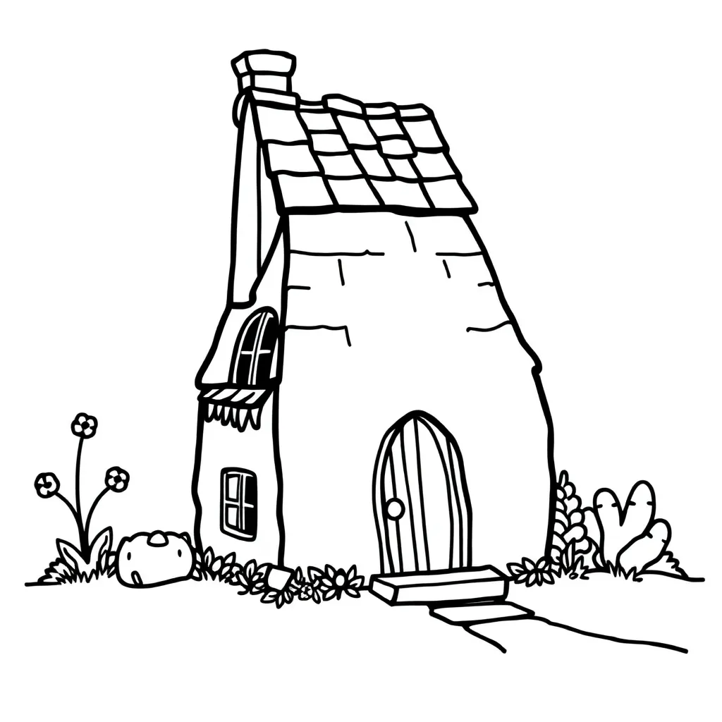 Huis Woonhuis Tuin Architectuur Landelijk coloring page for children
