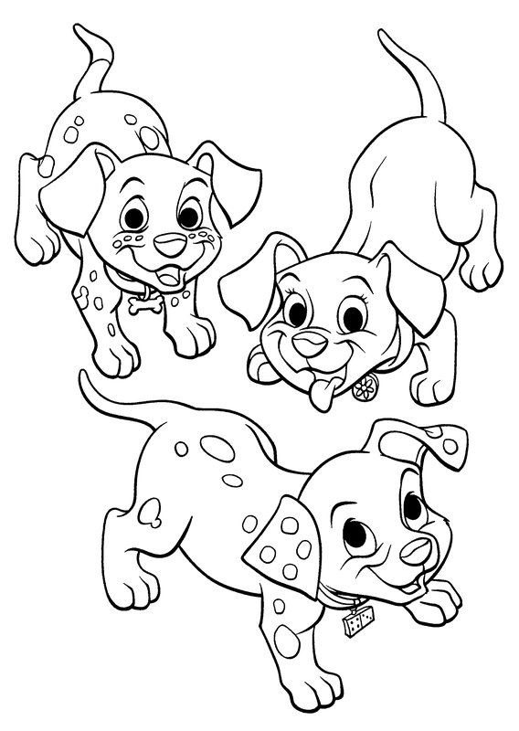 Feuille de coloriage Chiots Dalmatiens