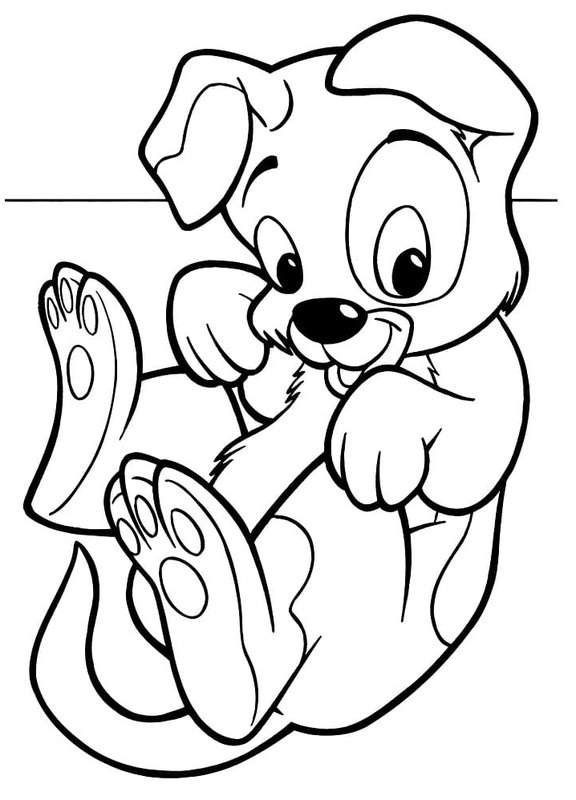 Hunde Welpe Liegend coloring page for children
