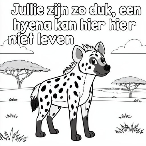 hyena kleurplaat voor kinderen