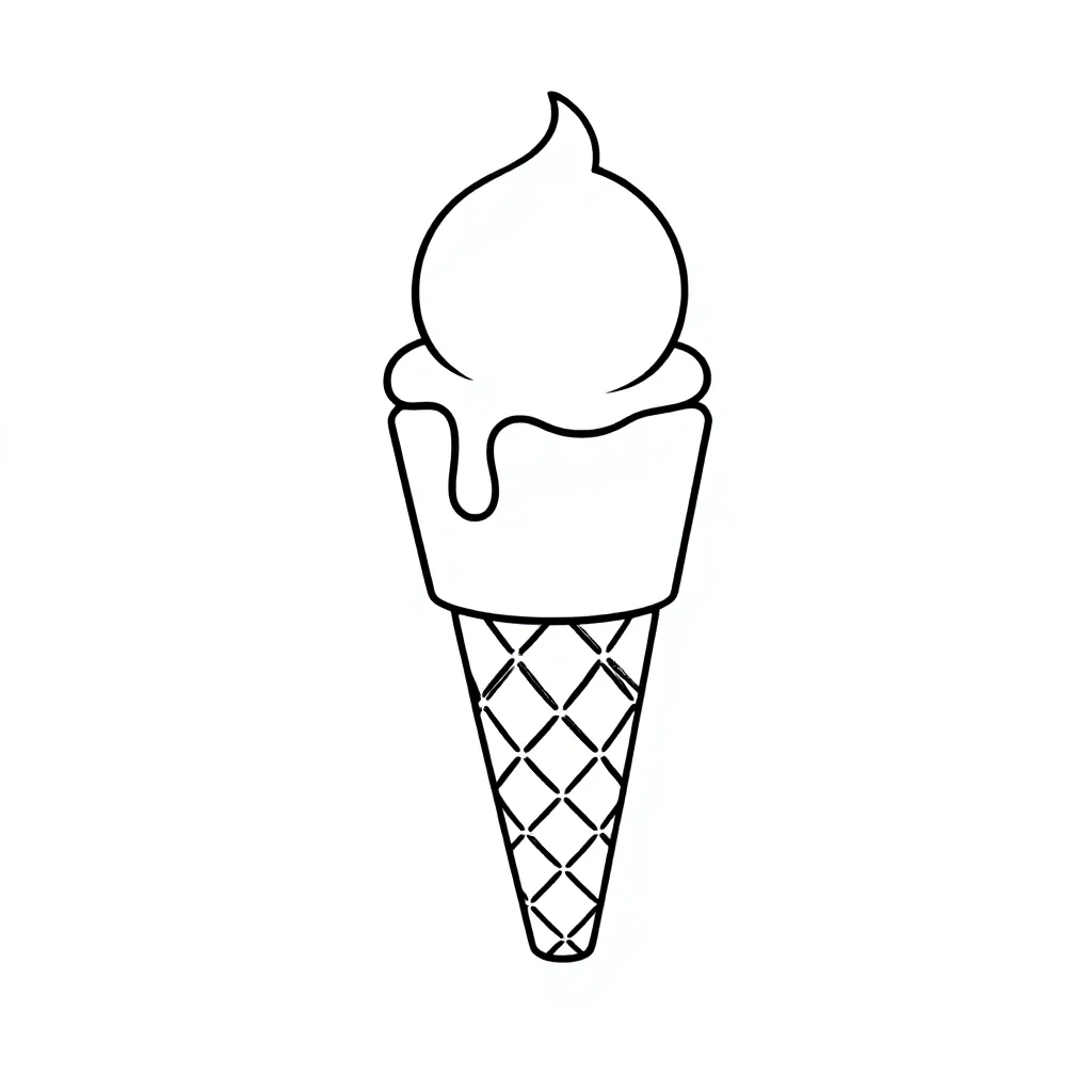 Plantilla de Coloreado Gratis de Helado Plantilla de Coloreado para Niños