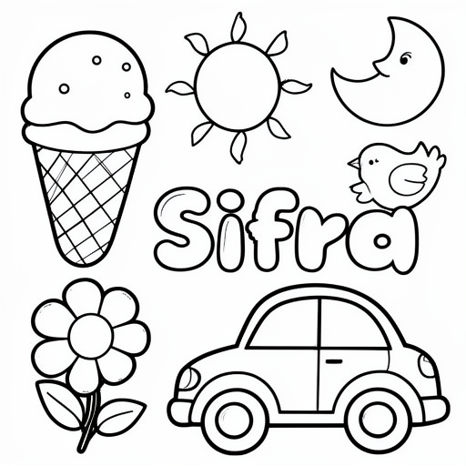 ijsjes bloemen zon maan auto vogel kleurplaat voor kinderen