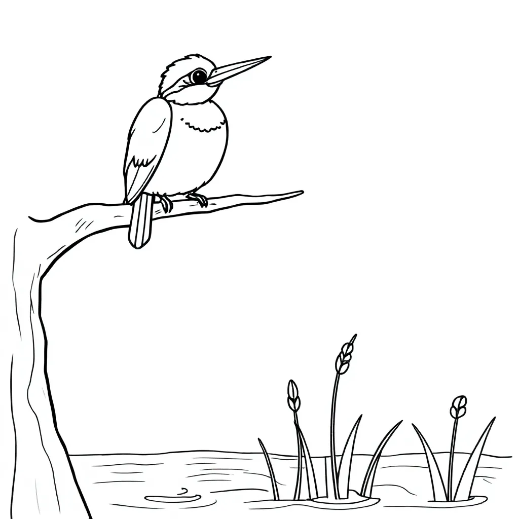 IJsvogel kleurplaat voor kinderen