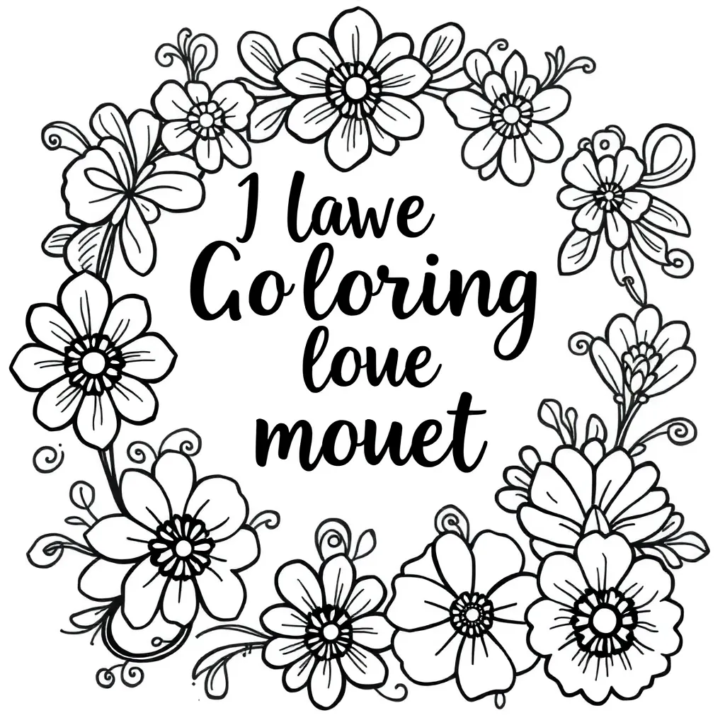 Inspirerende Mandala Motivatie Bloemen Ontspanning coloring page for children