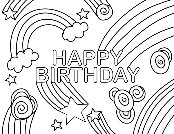 Joyeux Anniversaire Arc En Ciel coloring page for children