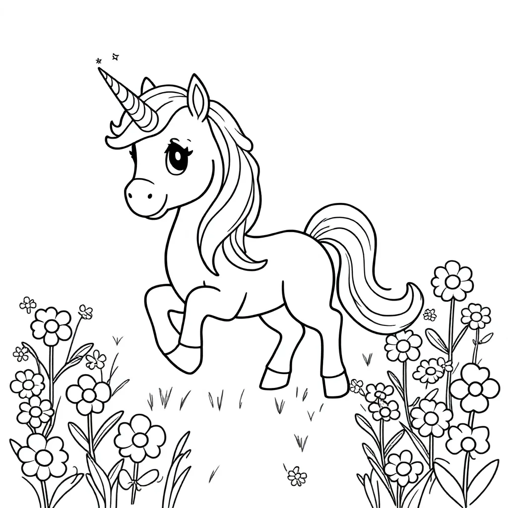 Junicorn coloring page for children