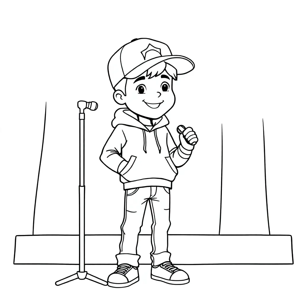 Plantilla de colorear Justin Bieber