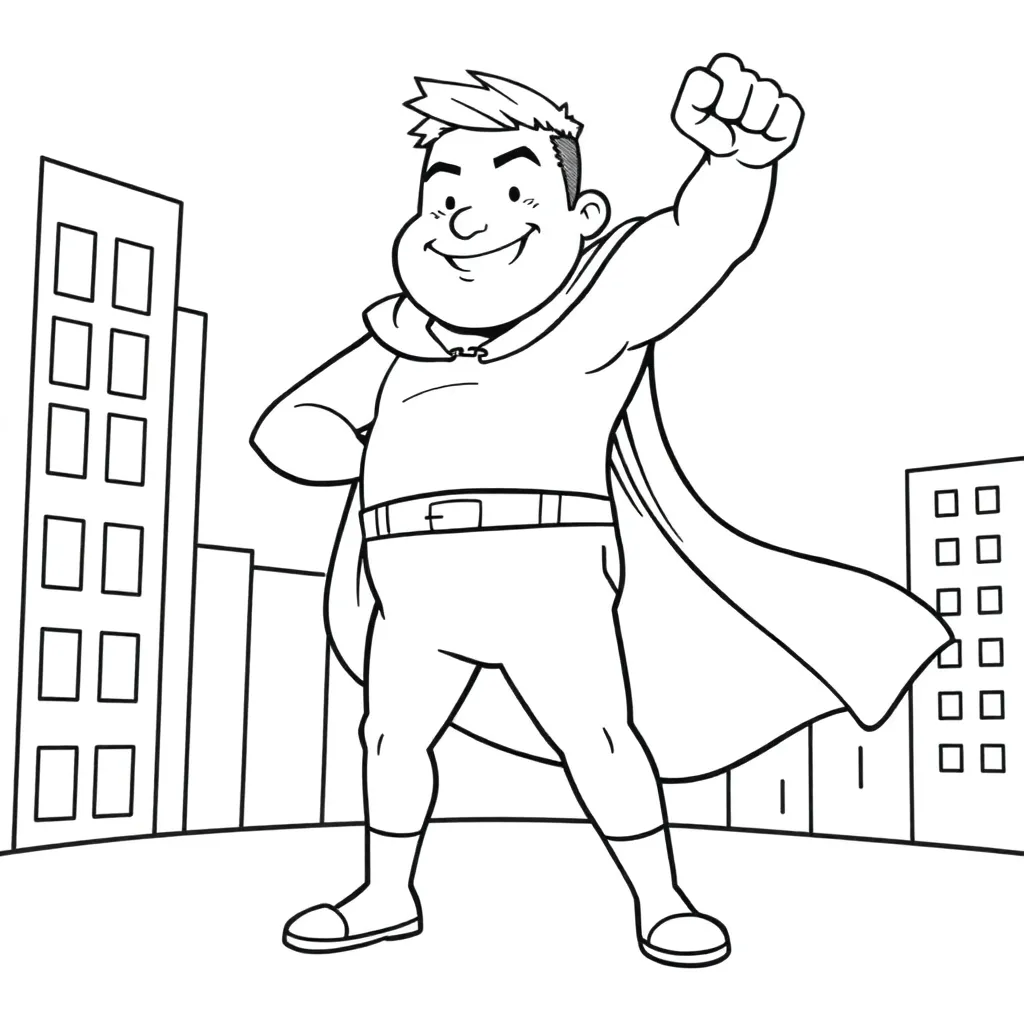 Kapitein Onderbroek Superheld Avontuur Cartoon coloring page for children