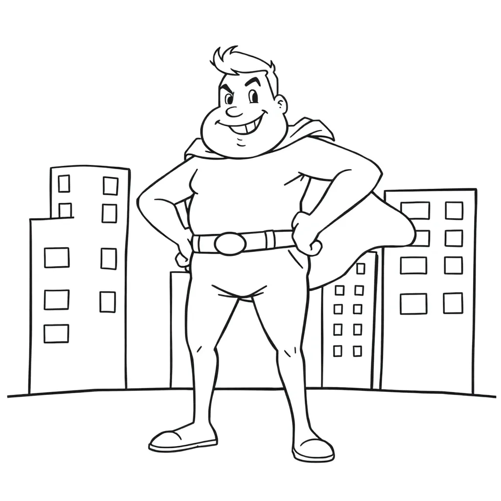 Kapitein Onderbroek Superheld Avontuur Cartoon coloring page for children