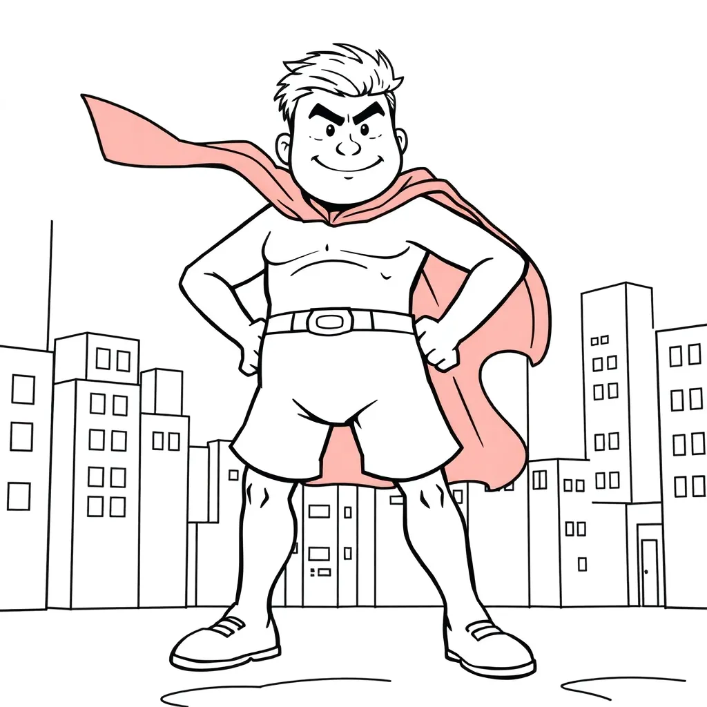 Kapitein Onderbroek Superheld Cartoon Avontuur coloring page for children