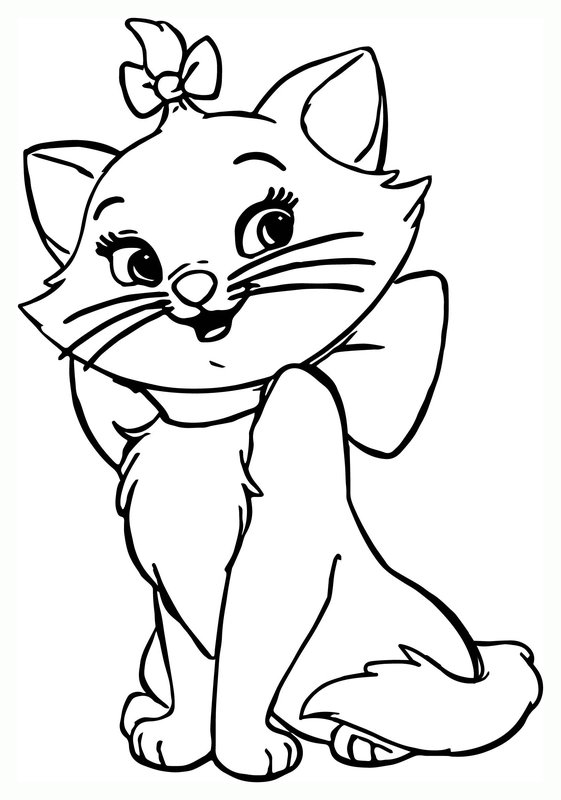 Kat Aristokatten Marie coloring page for children