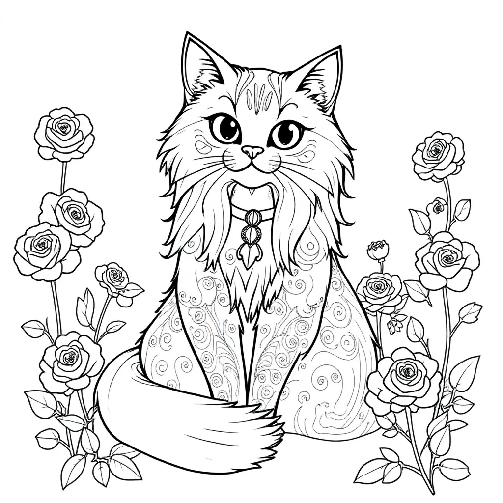 Kat coloring page for children