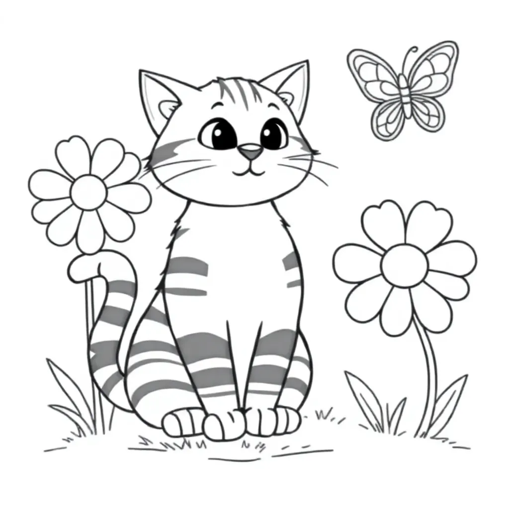 Kat coloring page for children