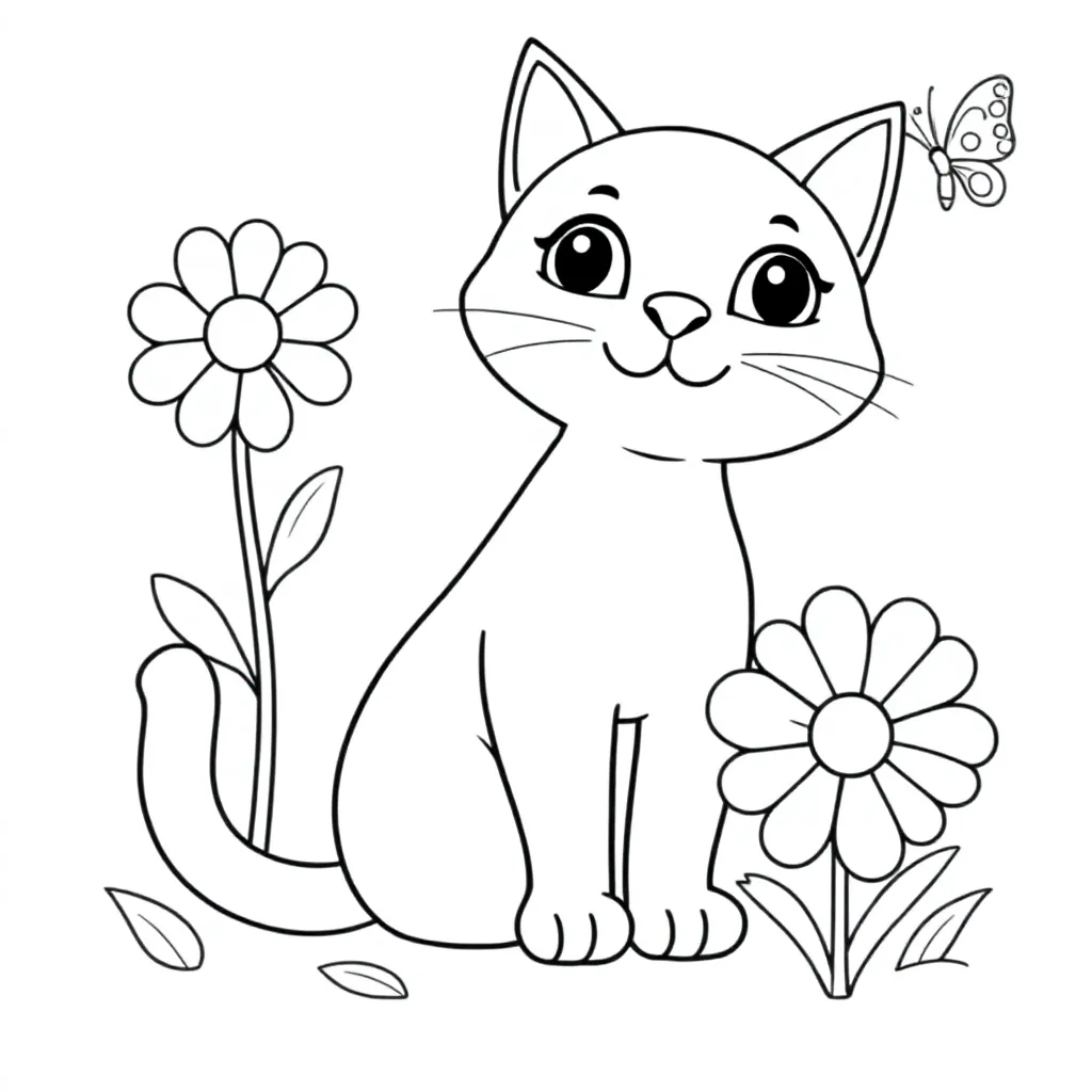 Kat coloring page for children
