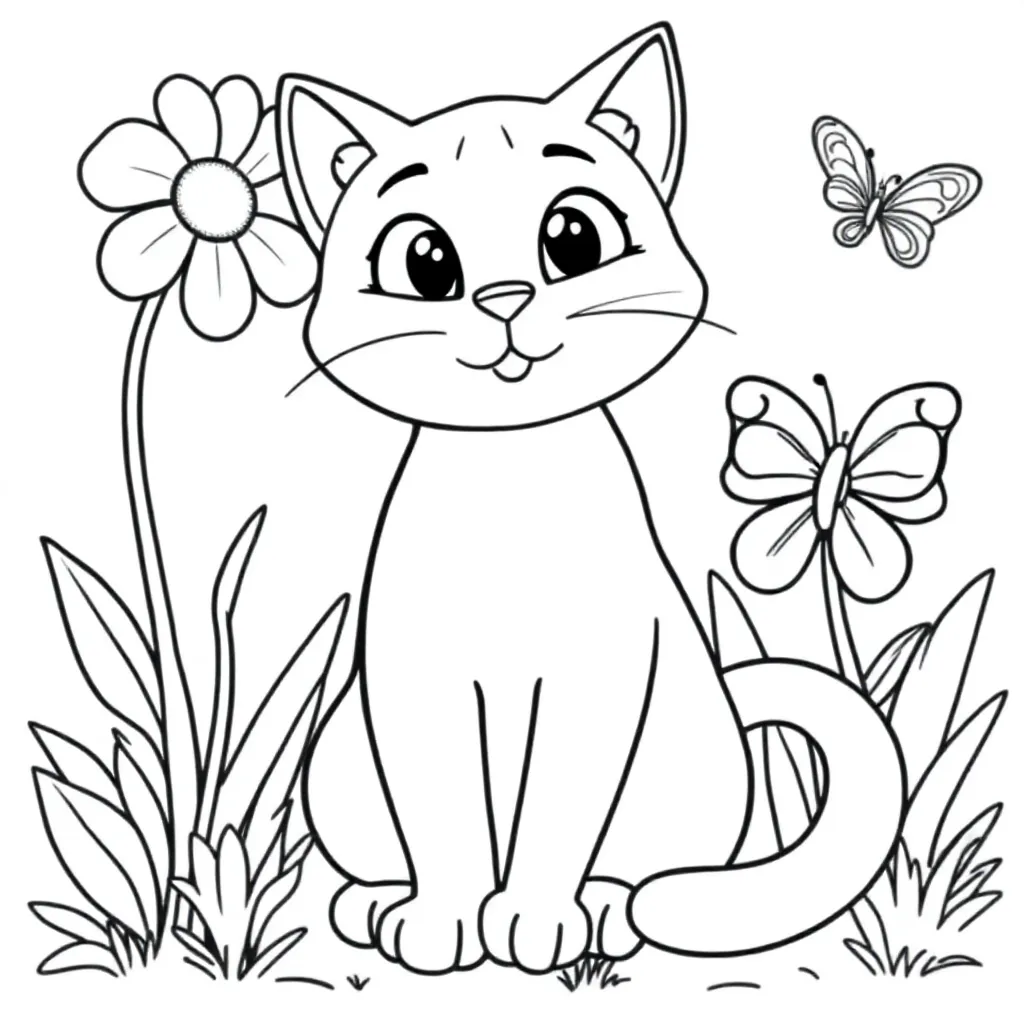 Kat coloring page for children