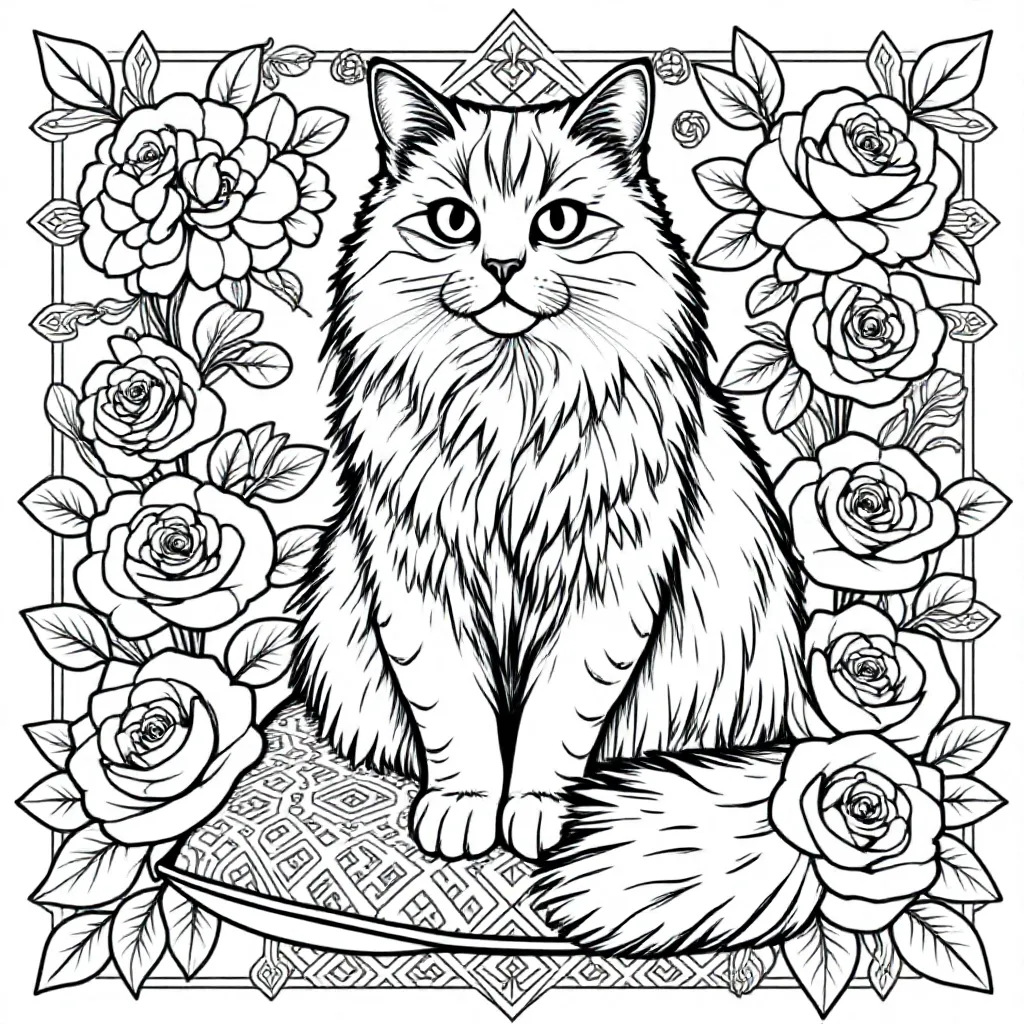 Kat coloring page for children