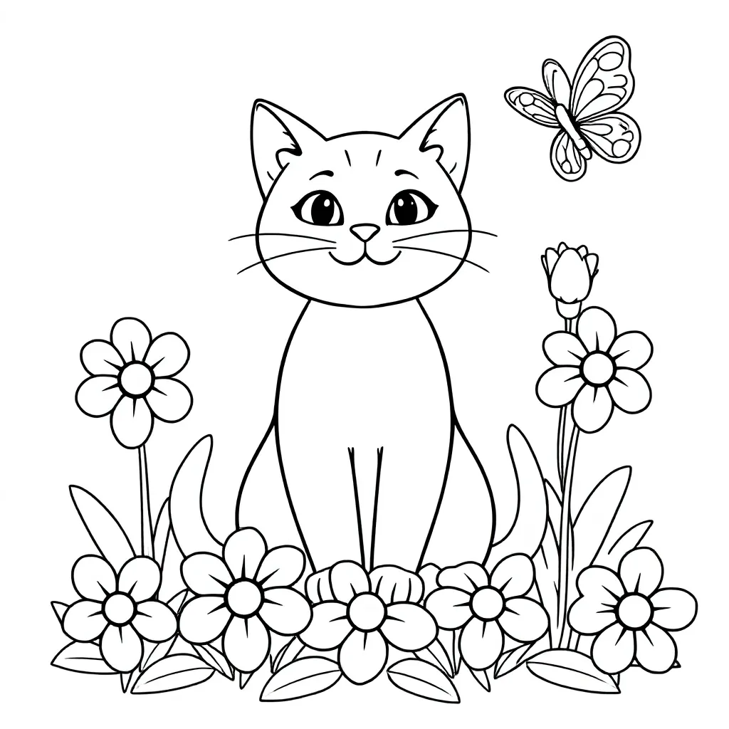 Kat coloring page for children