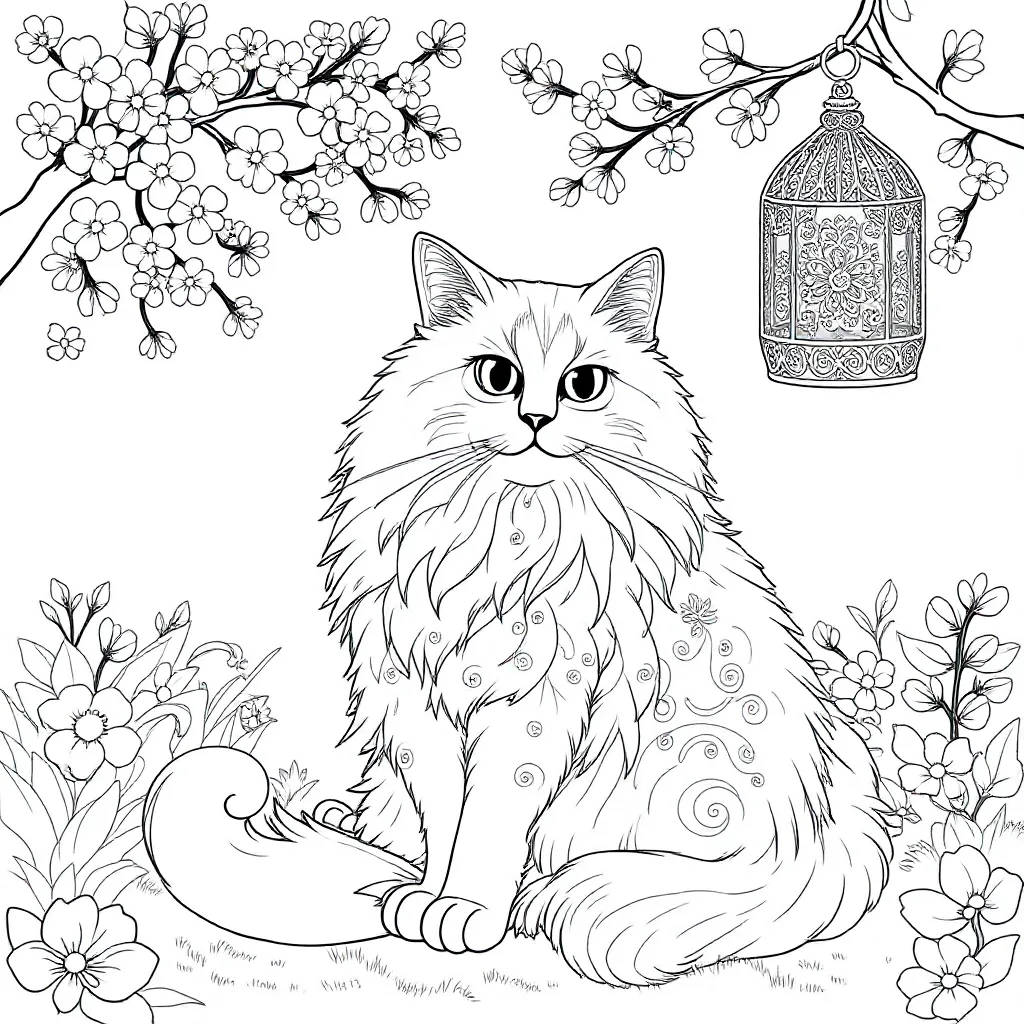 Kat coloring page for children