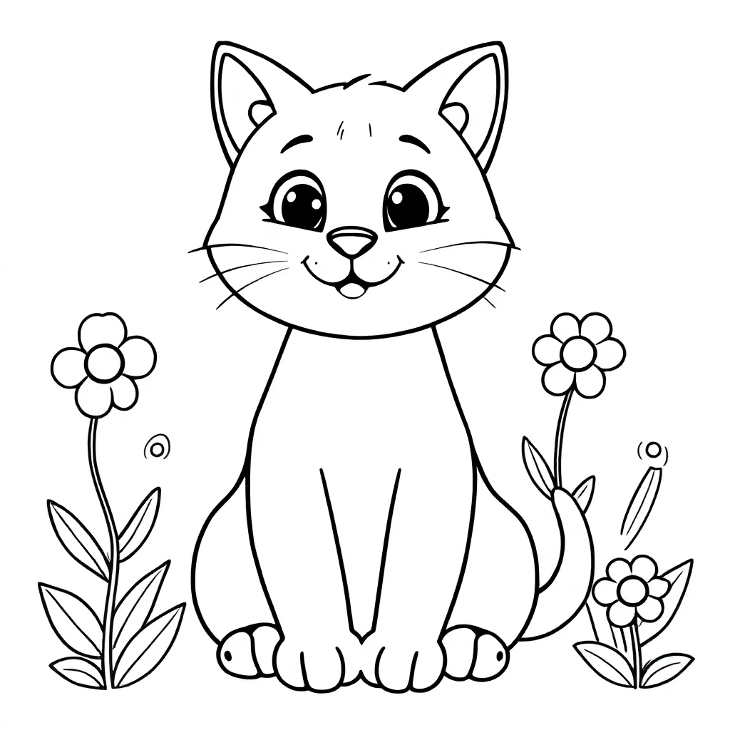 Kat coloring page for children