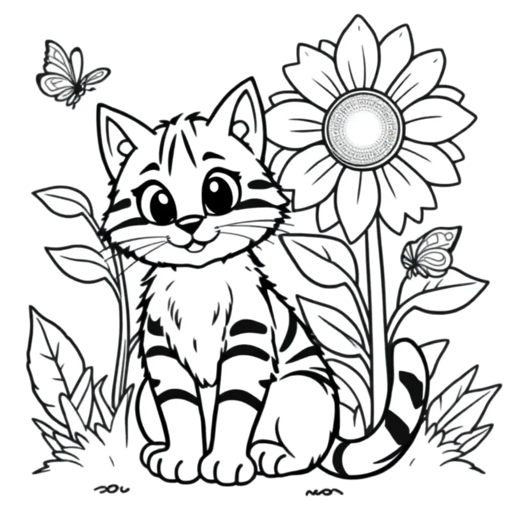 Kat coloring page for children