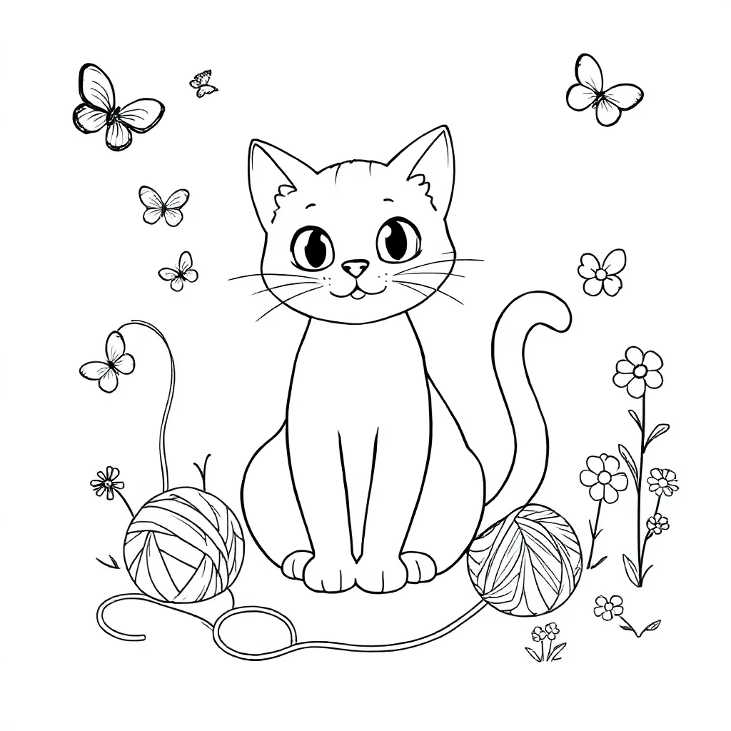 Kat coloring page for children
