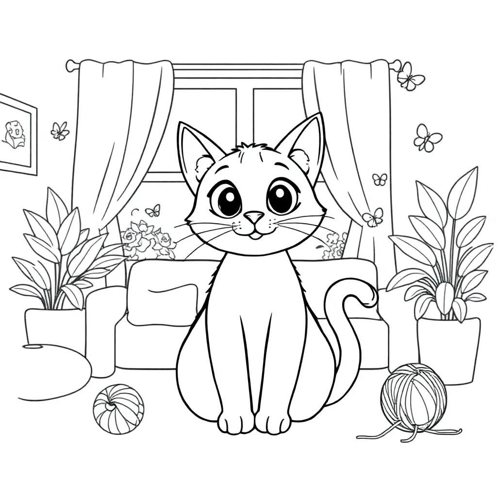 Kat coloring page for children
