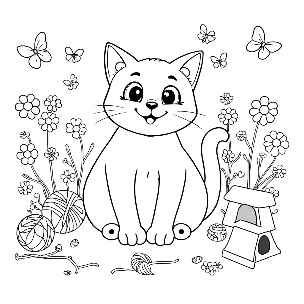 Kat coloring page for children