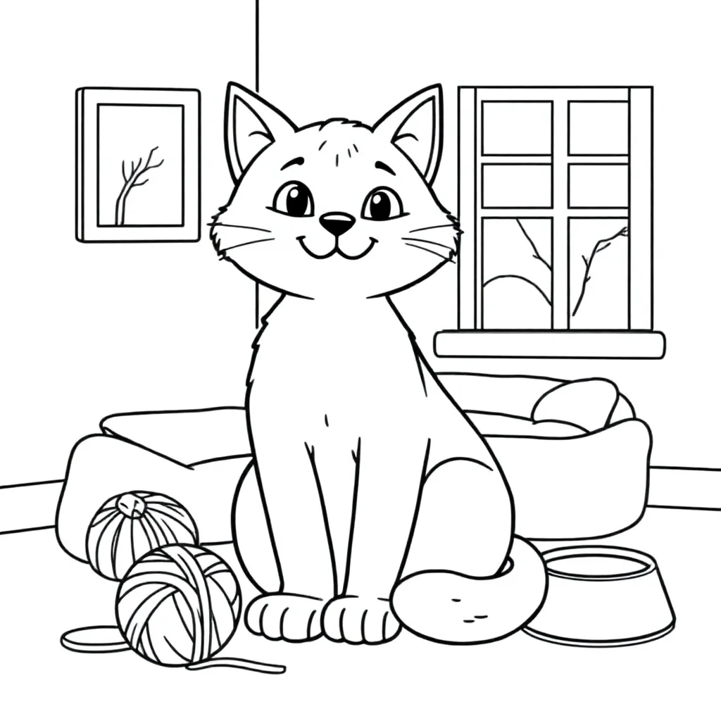 Kat coloring page for children